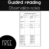 Guided Reading Observation Sheet