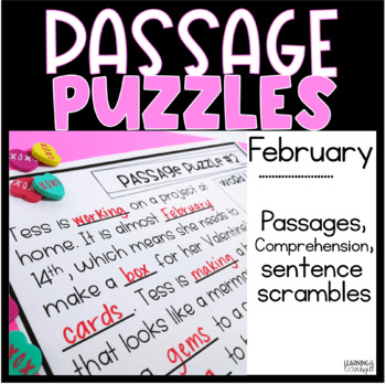 Preview of Guided Reading Passage Puzzle | Cloze Reading | Google Slides | February