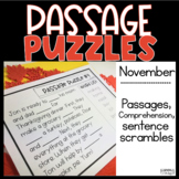 Guided Reading Passage Puzzle | Cloze Reading | Google Slides | November