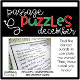 Guided Reading Passage Puzzles | Cloze Reading | Google Slides | December