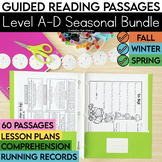 Guided Reading Passages Bundle | Seasonal | Level A-D | Fi