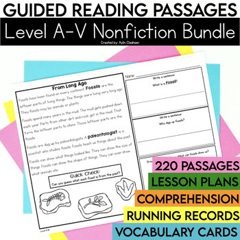 Guided Reading Passages Bundle: Level A-V (Non Fiction)