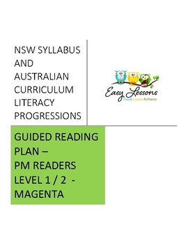 Preview of Guided Reading Plan-PM Readers-Level 1/2-NSW Syllabus and Literacy Progressions
