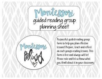 Preview of Guided Reading Planning