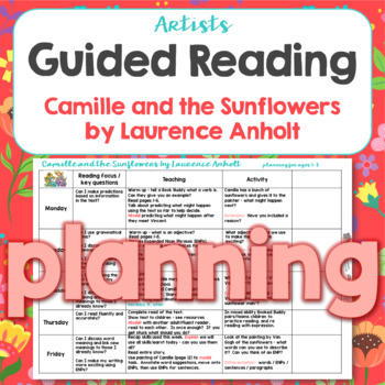 Preview of Guided Reading Planning for Camille and the Sunflowers by Anholt Van Gogh