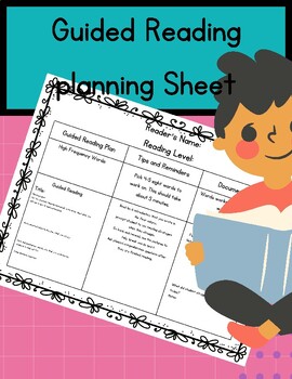 Preview of Guided Reading Planning Sheet