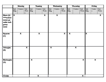 Preview of Guided Reading Planning Template