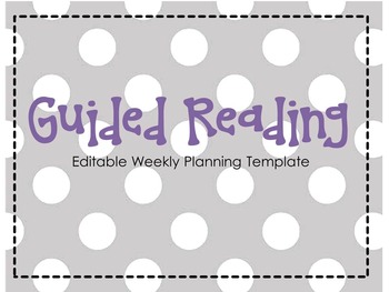 Preview of Guided Reading Planning Template *EDITABLE*