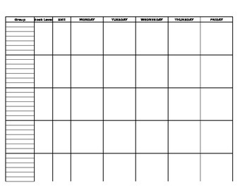 Preview of Guided Reading Plans Template
