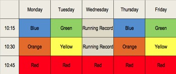 Preview of Guided Reading Schedule Chart