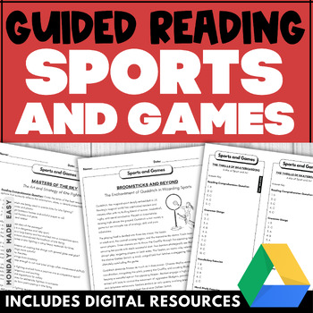 Preview of Guided Reading - Sports and Games - Six Comprehension Passages by Lexile Level