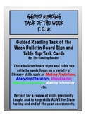 Guided Reading Task of the Week Activity Cards