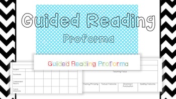 Preview of Guided Reading Template