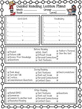 Guided Reading Template and Anecdotal Notes Template | TpT
