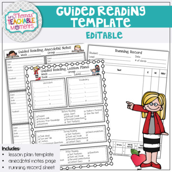 Preview of Guided Reading Template and Anecdotal Notes Template
