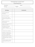 Guided Reading Text Introduction Instructional Coaching Tool