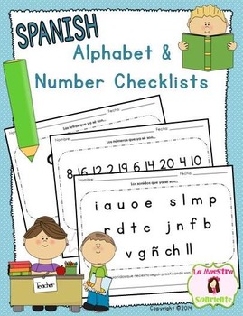 Preview of Guided Reading Tools: Alphabet and Number Identification Checklists (Spanish)
