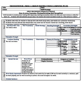Preview of Guided Reading Plan for Small Group Instruction FULLY EDITABLE