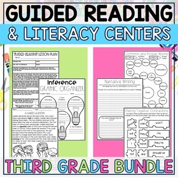 Guided Reading and Literacy Centers Bundle: 3rd Grade | TpT