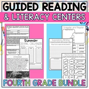 Preview of Guided Reading and Literacy Centers Bundle: 4th Grade