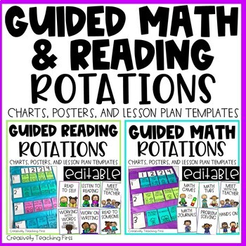 Preview of Guided Reading and Math Rotations The Bundle EDITABLE