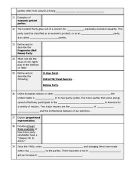 Chapter 5 Political Parties Worksheet Answers - Worksheet List
