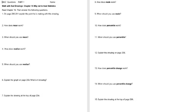 Preview of Guided Reading or Quiz Questions w/ Chapter 16 of Math With Bad Drawings