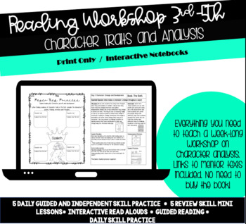 Preview of Guided Reading workshop for big kids: Character traits and analysis *Print Only