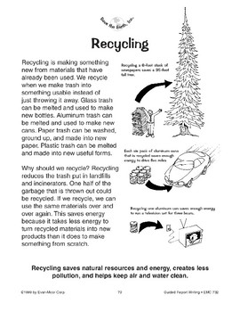 creative writing on recycling