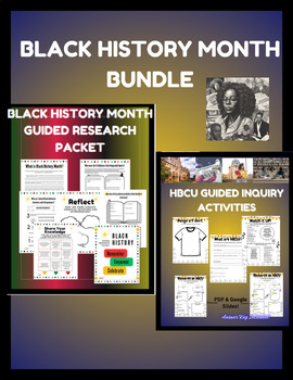 Preview of BUNDLE! Guided Research--- Black History Month & What are HBCUs?