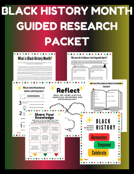 Preview of Guided Research/Inquiry: Black History Month Packet-Google Slides & PDF