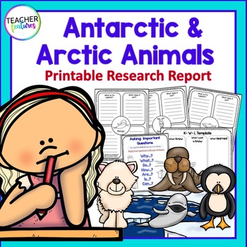 Preview of Animal Research Project Template ANTARCTIC ARCTIC ANIMAL REPORTS 2nd 3rd Grade