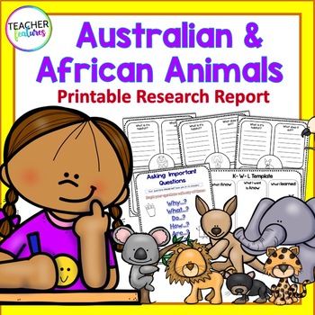 Preview of Australian African ANIMAL RESEARCH PROJECT TEMPLATE Report Writing 2nd 3rd Grade