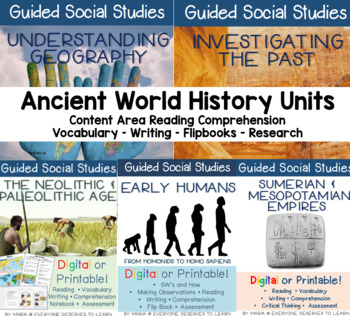Preview of Guided Social Studies: Ancient World History Bundle