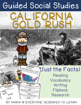 Preview of Guided Social Studies: California Gold Rush 5W's and How