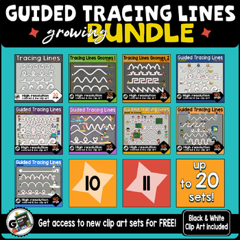 Preview of Guided Tracing Lines Seasonal Themed UP TO 20 Clip Art Sets GROWING BUNDLE