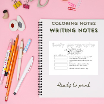 Preview of Guided Writing Coloring Notes