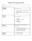 Guided Writing Small Group Lesson Plan Sheet