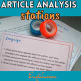 Guided article analysis stations (content, form, structure