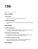 Guided movie worksheet for the movie 13th