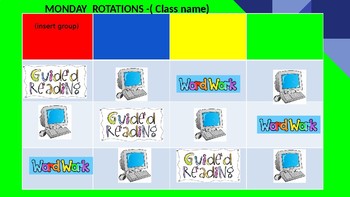 Preview of Guided reading rotation schedule template