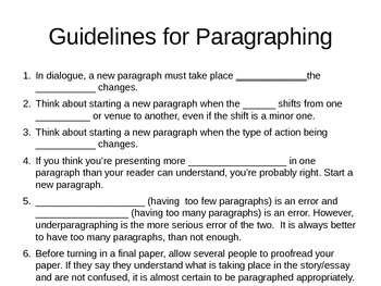Guidelines for Paragraphing PowerPoint presentation (student version)