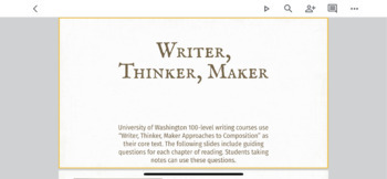Preview of Guiding Questions for "Writer/Thinker/Maker Approaches to Composition" 