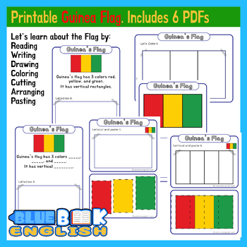 Preview of Guinea Flag Activity | Guinean Flag Craft Differentiated (6 Pages)