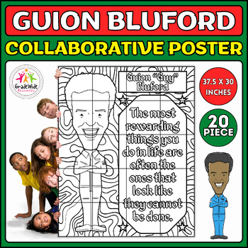 Preview of Guion Bluford Collaborative Coloring Poster: Black History Month Art & Craft