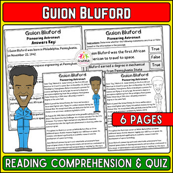 Preview of Guion Bluford Nonfiction Reading & Quiz | Black History Month Reading Activity