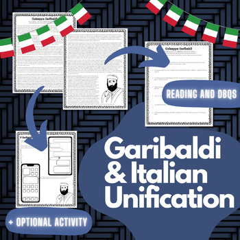 Preview of Guiseppe Garibaldi & Italian Unification Reading and Questions (Great for Subs!)