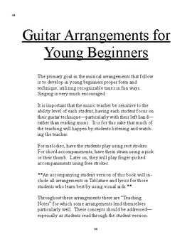 Preview of Guitar Arrangements for Young Beginners--Teachers Edition