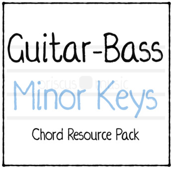 Preview of Guitar-Bass Minor Key Chord Cards