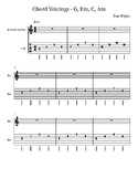 Guitar Chord Voicings Up the Neck: G, Em, C, Am